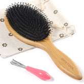 BESTOOL brosse-cheveux-bambou-ovale pour démêler en douceur.