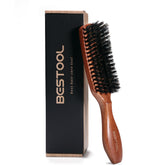 BESTOOL brosse-cheveux poils sanglier pour démêlage doux et distribution des huiles.