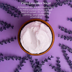 Better Shea Butter Beurre-Corps Lavande Texture Crémée prête à l’application.