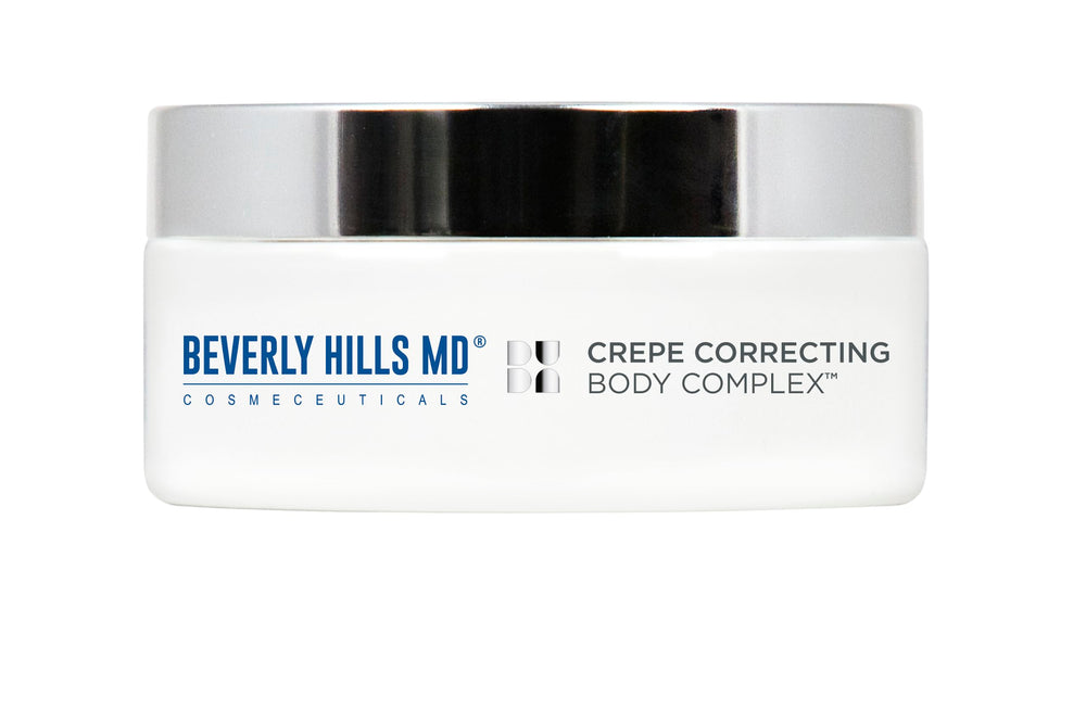 Flacon Beverly Hills MD Crepe Correcting Body Complex, hydratation intense et peau plus lisse.