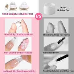 Bevimee gel blanc de construction solide 18 g, rendu léger et propre