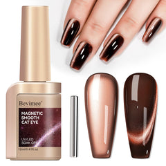 Bevimee Vernis Œil de Chat brun foncé, fini brillant pour un look élégant