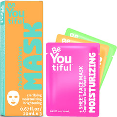 BeYoutiful coffret masques hydratants pour une hydratation légère et apaisante.