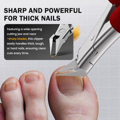 BEZOX coupe-ongles épais avec ouverture large pour les ongles tenaces.