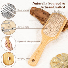 BFWood brosse base caoutchouc flexible pour plus de confort lors du brushing.