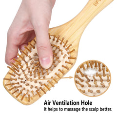 BFWood brosse-cheveux-bambou-design-ergonomique tient bien en main et facilite le brossage.