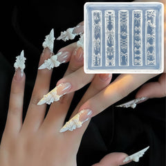 BHCCXZ moule couronne 3D, motifs floraux souples pour ongles