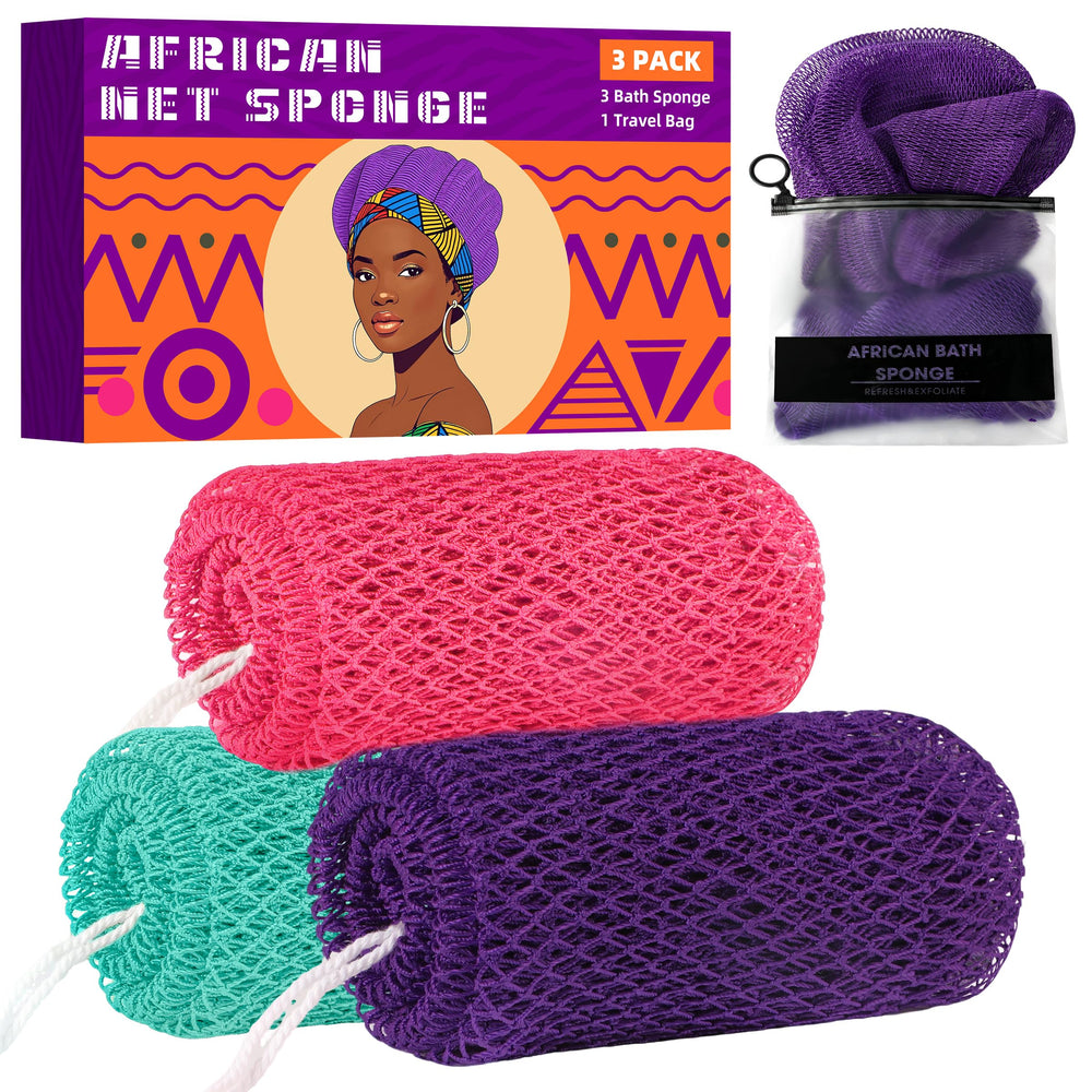 Éponge BHYTAKI rose en filet – exfoliation douce pour tous les types de peau.