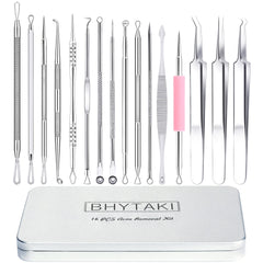 BHYTAKI kit 16 outils complet pour extraction précise des comédons.