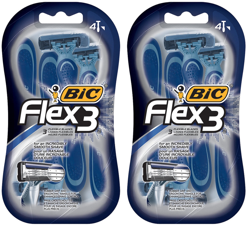 Bic Flex 3 rasoir dans la main, prise en main confortable pour un rasage précis.