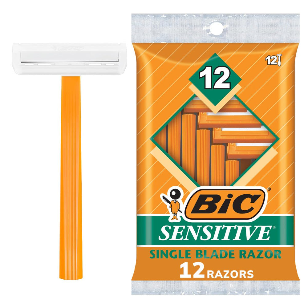 Rasoir BIC Sensitive pour hommes à lame unique pour une coupe précise.
