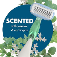 BIC Soleil 5 Escape: poignée parfumée jasmin-eucalyptus pour une sensation spa.