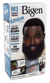 Bigen EZ Color pour homme — emballage du kit marron foncé, usage pratique et rapide.