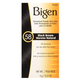 Bigen Poudre Coloration 58 Noir Brun – pack 3 pour couleur durable.