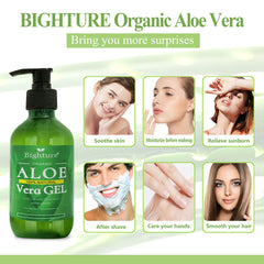 Gel aloé véra BIGHTURE après rasage apaise la peau.