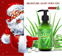 Gel aloé véra BIGHTURE appliqué sur le corps pour douceur.