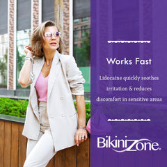 Bikini Zone cream on skin demonstrates non-greasy quick absorption.