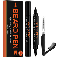 BIKTIC stylo barbe double-tête en action pour contours précis.