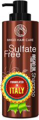 Shampoing argan Bingo Hair Care: bouteille dans la douche, hydratation durable.