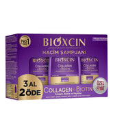 BIOXCIN Shampoing Collagène et Biotine en bouteille, pour volume et brillance.