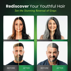 Mains appliquant le Shampoing BIOGREEN ROOTS sur cheveux secs.