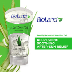 Bioland Aloe Vera Gel ingredients panel close-up, highlighting nourishing nutrients