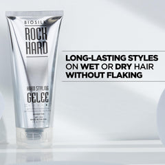 BioSilk Rock Hard Gel texture coiffante renforcée offrant brillance et souplesse.