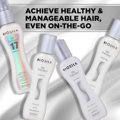 BioSilk Miracle 17, flacon, soin sans rinçage pour cheveux lisses.