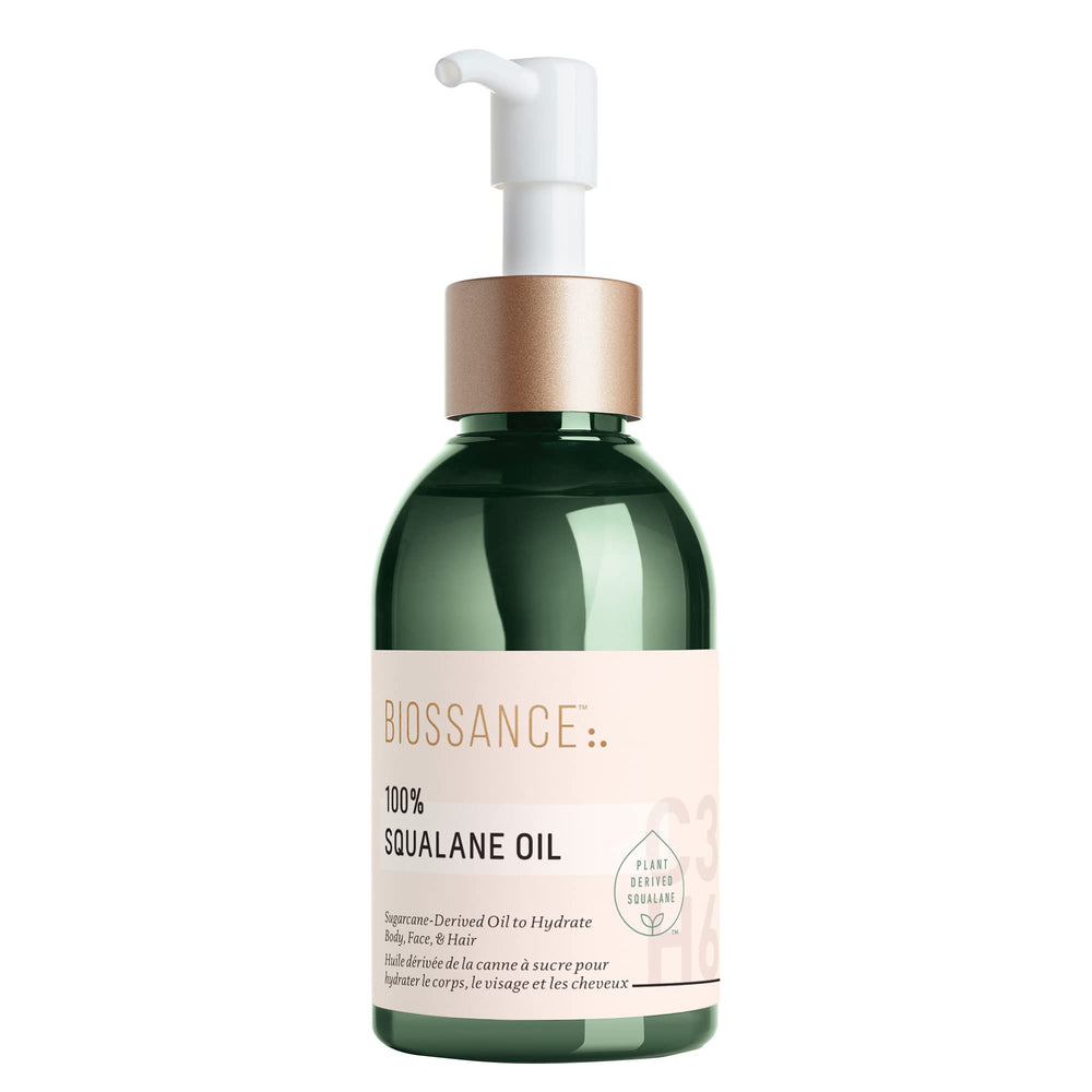 BIOSSANCE huile squalane – bouteille élégante pour hydratation légère et durable.