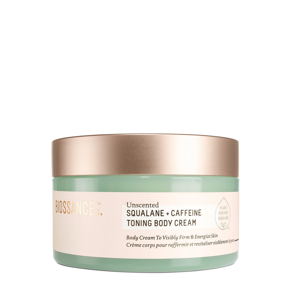 BIOSSANCE Crème tonifiante pour le corps avec emballage recyclable sans parfum et hydratation durable.
