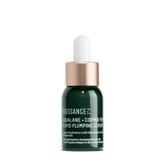 Biossance sérum visage avec Squalane et peptide cuivre, flacon clair pour hydratation durable.
