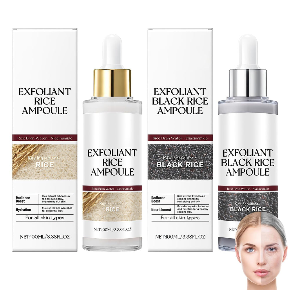 Birunwer Exfoliant Riz Noir, bouteille 100 ml, purifie et affine les pores.