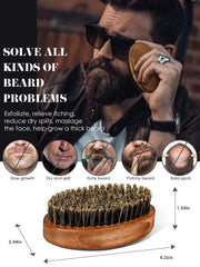 Bituemly ensemble barbe bois santal: peigne et brosse pour un coiffage précis.