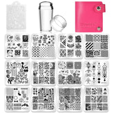 Biutee ensemble 12 plaques stamping, kit design robuste pour ongles