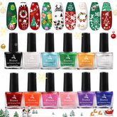 Biutee Nail Stamping Polish 12 colors bottles close-up for vibrant patterns.
