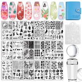 Biutee plaques stamping ongulaire: ensemble complet pour motifs variés sur les ongles.
