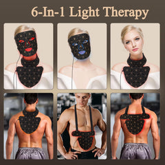 Biufish masque led 850nm-visage-cou stimule les tissus pour un teint uniforme