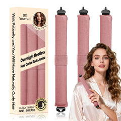 BLAAROOM rouleaux satin nuit rose foncé pour boucles sans chaleur.
