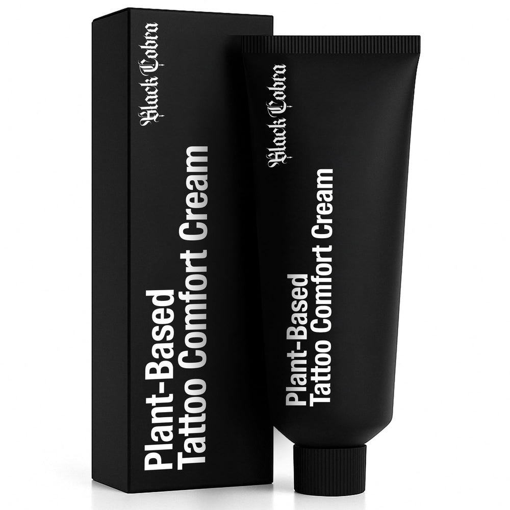 Black Cobra Crème anesthésie tatouage – aperçu avant tatouage pour surface lisse.
