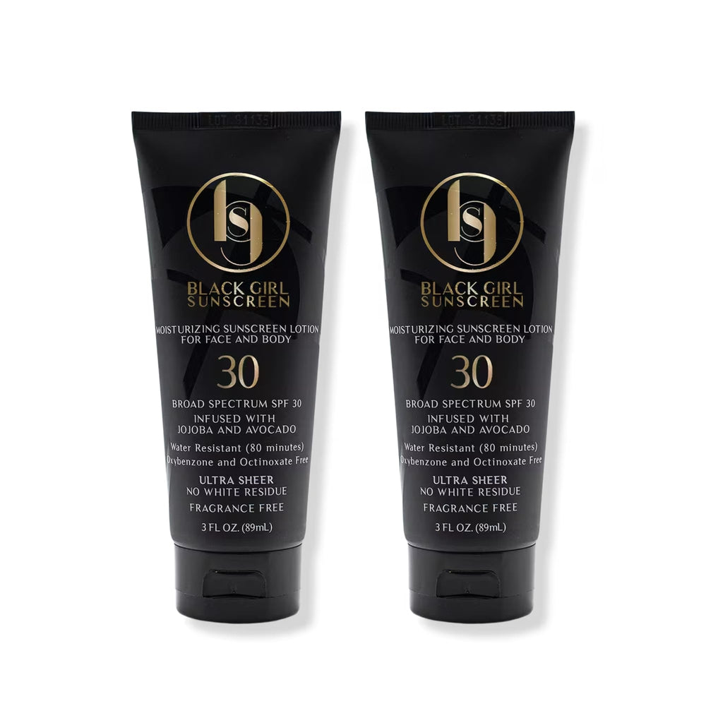 BLACK GIRL SUNSCREEN – protection solaire légère pour le visage et le corps, SPF 30, sans traces blanches.