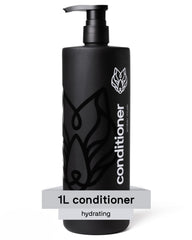 Conditionneur Black Wolf 1L – flacon élégant pour cheveux hydratés et nourris.