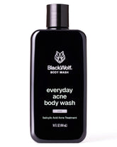 Black Wolf Gel Douche Charbon à Acide Salicylique pour homme, nettoyage en profondeur du corps