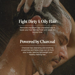 Charbon actif purifiant le cuir chevelu grâce à Black Wolf