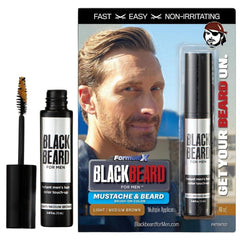 BLACKBEARD FOR MEN montre la teinte barbe instantanée pour une apparence naturelle.