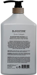 Mousse riche du nettoyant Blackstone utilisée sur cheveux et visage
