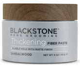 Blackstone Thickening Fiber Paste bottle shows volume-boosting styling benefits
