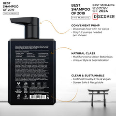 Blackwood For Men Hydroblast – etiquette indiquant une formule végane et sans sulfates.