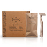 Bleeker & Röwe rasoir biodégradable avec emballage individuel, pratique pour les voyages.