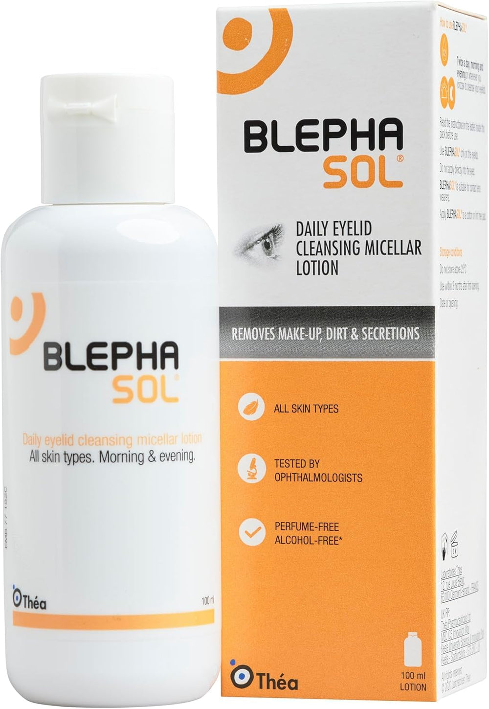 Blephasol Lotion, bouteille-pompe-100ml, nettoyage doux sans rinçage.