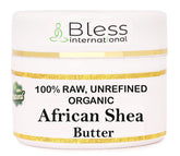 Beurre karité Bless International – pot ouvert et texture riche pour l'hydratation du visage